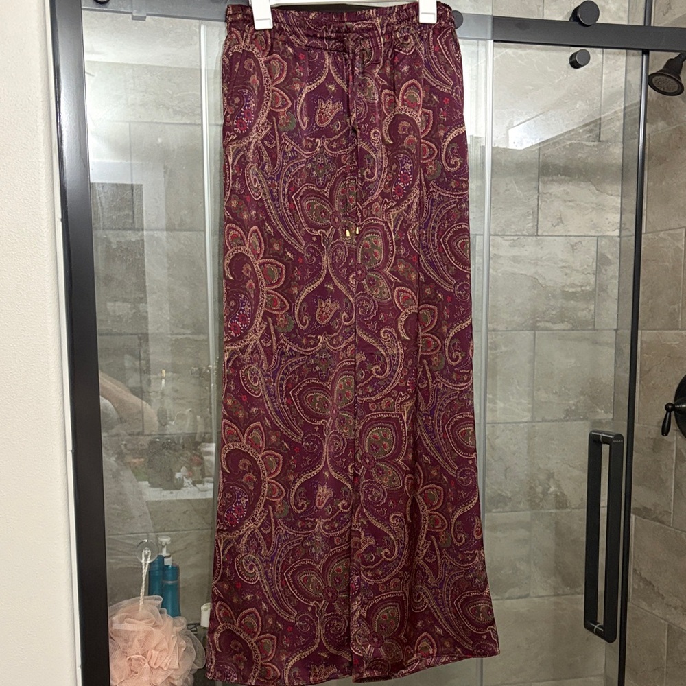 Ralph Lauren Burgundy Paisley Maxi Skirt